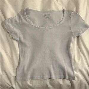 Brandy Melville Soft light blue Ribbed Tee